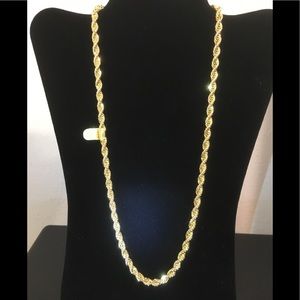 Rope chain necklace. Medium length. Gold tone. New